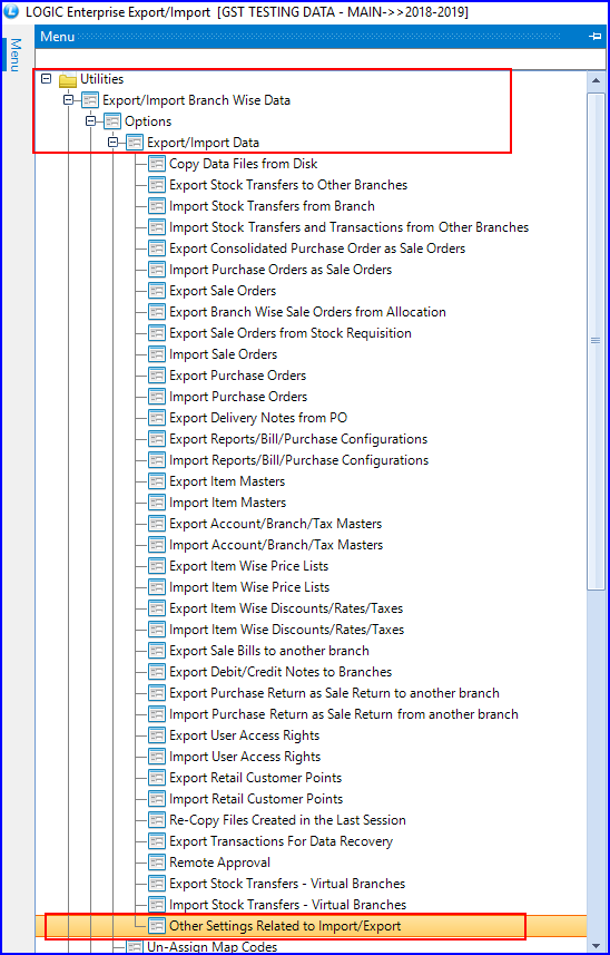 Other Settings related to Import-Export-1